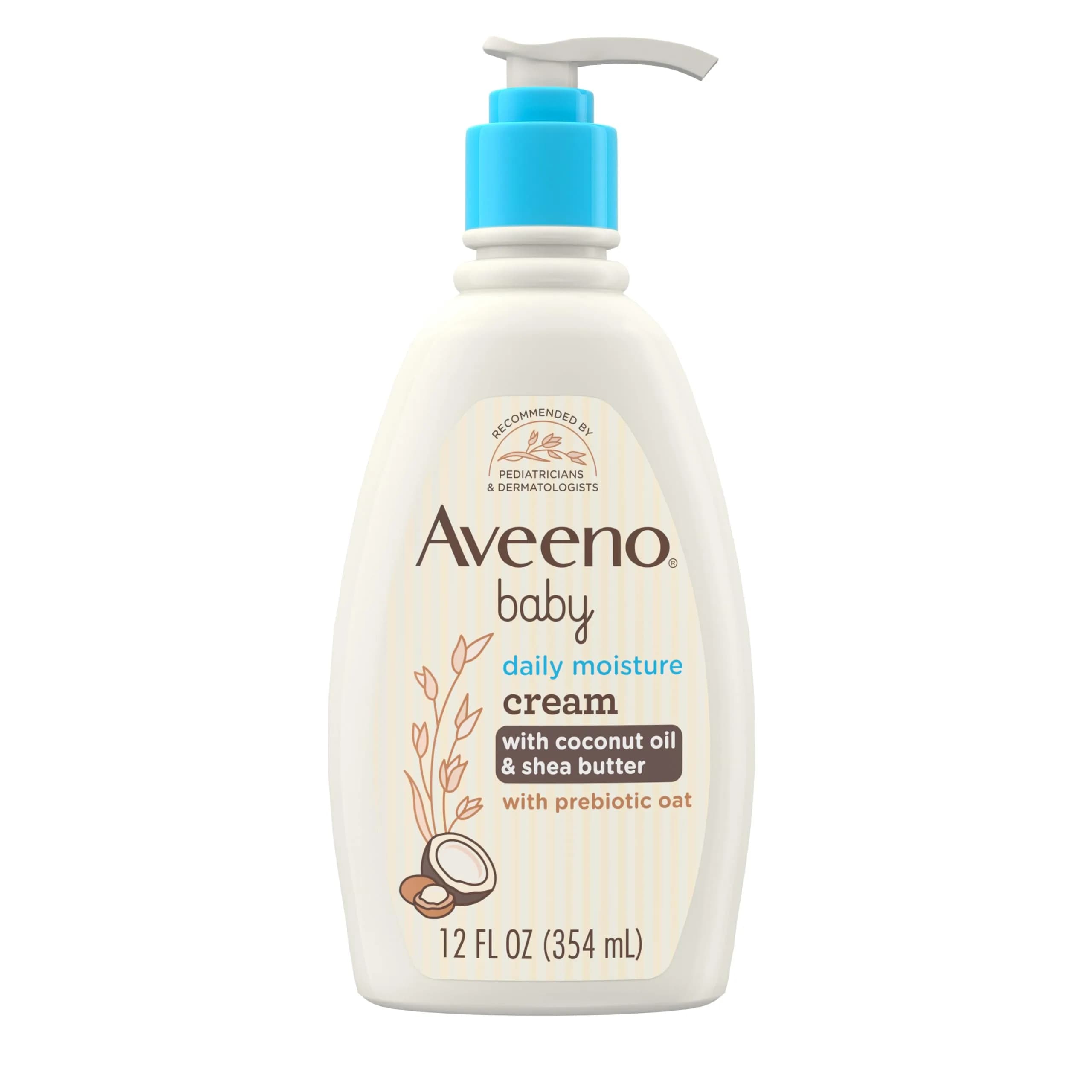 Aveeno Baby Daily Moisturizing Cream Coconut Scent 354ml (12 fl oz) | Gentle Formula for Sensitive Skin — 12 Fl Oz