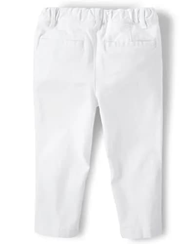 The Children's Place Toddler Boys Chino Pants, Simply White | Fitted, Cotton-Spandex Twill, Mid Rise, Skinny Leg thumbnail 2