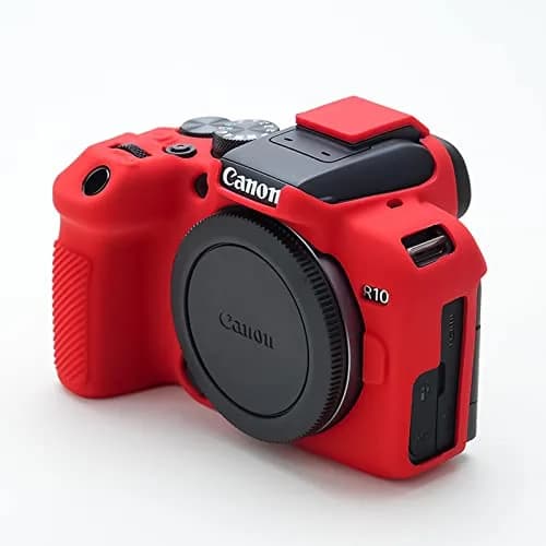 Rieibi EOS R10 Camera Case - Silicone Protective Cover for Canon R10 Digital Camera - Red thumbnail 7