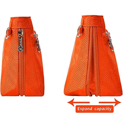 Vercord Expandable Nylon Handbag Purse Organizer Insert Liner Shaper Bag in Bag - Vibrant Orange, X-Large thumbnail 4