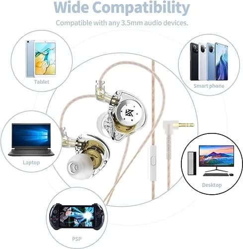 EZ EAR KZ EDX PRO Wired Earbuds In Ear Monitor 10mm Deep Bass | HiFi Sound & Detachable Cable thumbnail 5