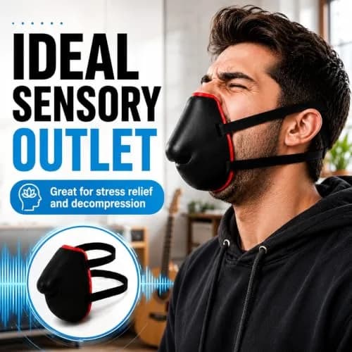 Tilcare Voice Dampener Mask for Singers, Stress Relief - Black, 30 Decibel Reduction | Practice Out Loud Without Disturbing Others thumbnail 5