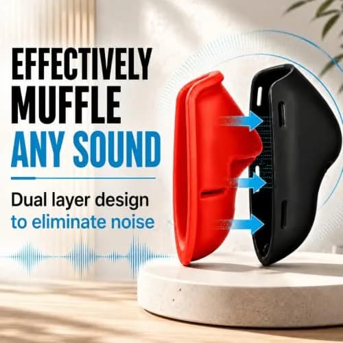Tilcare Voice Dampener Mask for Singers, Stress Relief - Black, 30 Decibel Reduction | Practice Out Loud Without Disturbing Others thumbnail 3