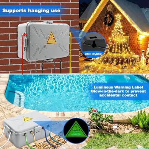 Hrensaw Large Outdoor Electrical Box 12.5x8.5x5 inch IP54 Waterproof Weatherproof Cover thumbnail 4