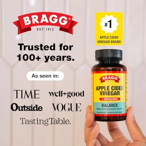 BRAGG Balance Apple Cider Vinegar Capsules with Ashwagandha - 90 Capsules | Supports Energy & Stress Relief thumbnail 7