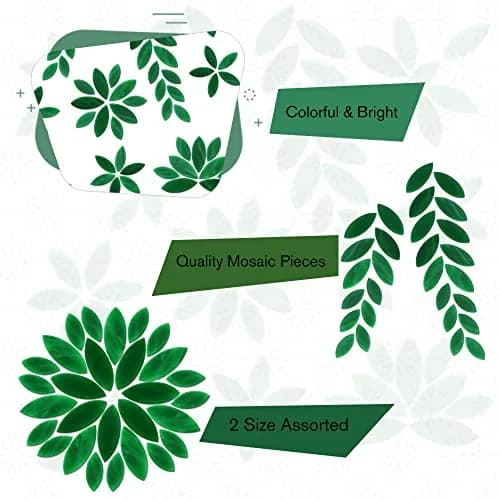 Yoption Petal Mosaic Tiles 100 Pieces | Hand-Cut Glass Flower Leaves for Art & Home Decor thumbnail 3