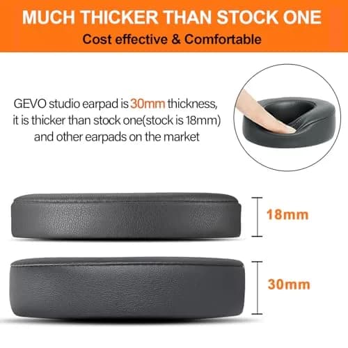 GEVO Replacement Ear Pads for Beats Studio 3 | Thicker Memory Foam, Titanium Grey, Easy Fit thumbnail 3