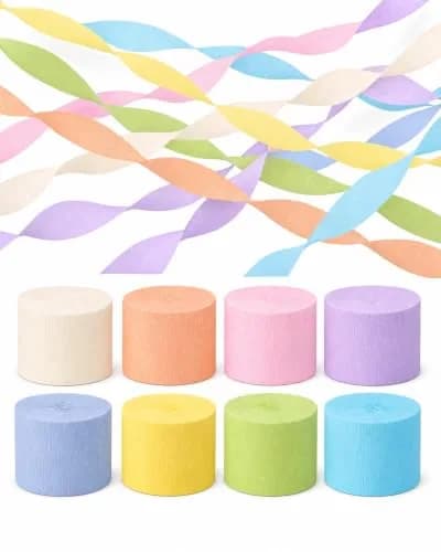 Captain Decor Pastel Crepe Paper Streamers | 8 Rolls, 656ft Total thumbnail 1