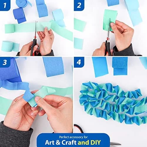 Captain Decor Blue Crepe Paper Streamers | 6 Rolls, 492ft Total Length thumbnail 5