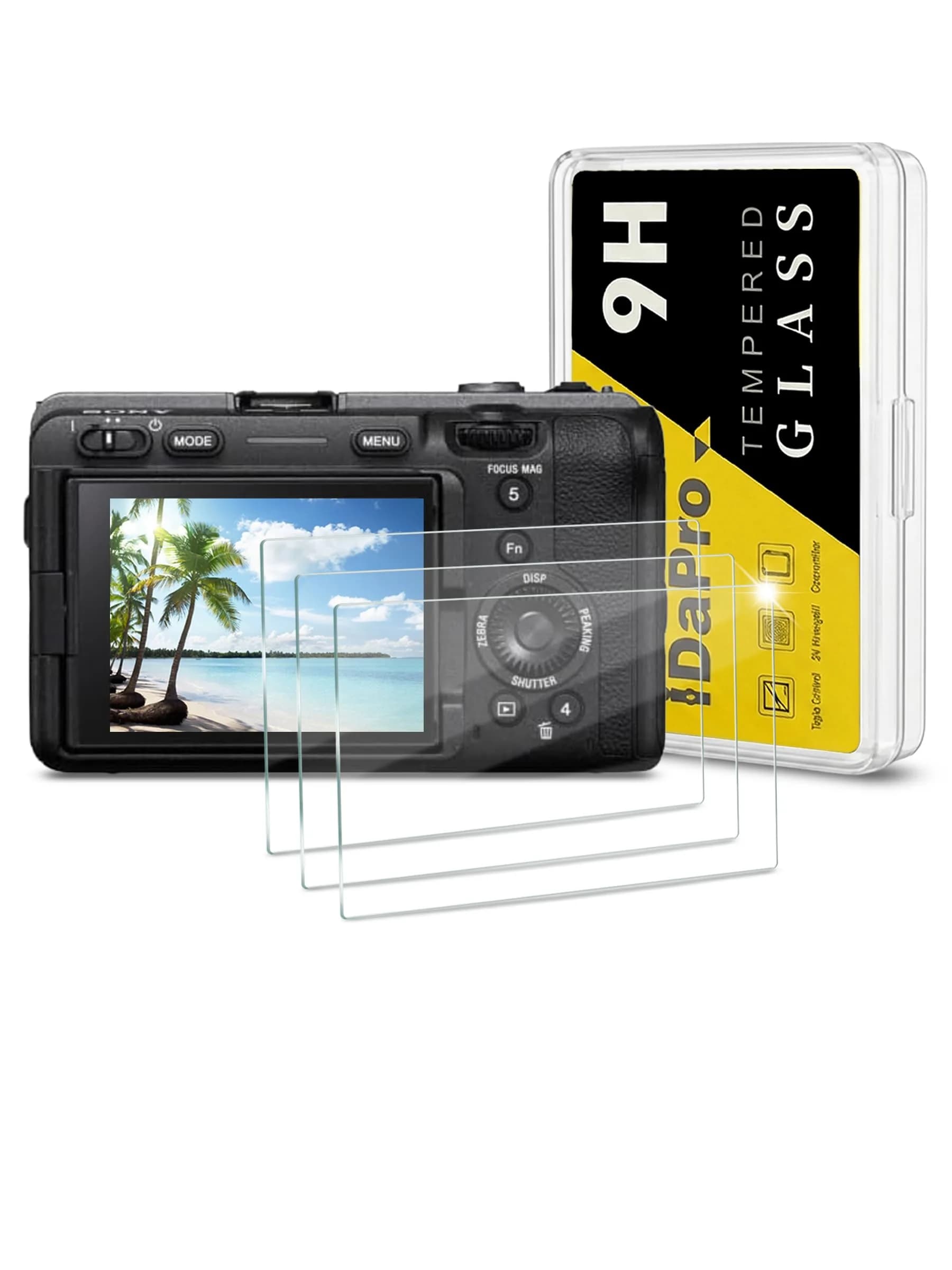 iDaPro Tempered Glass Screen Protector for Sony Alpha FX30 Camera LCD | 3-Pack, 9H Hardness, Anti-Scratch, Bubble-Free - main product image