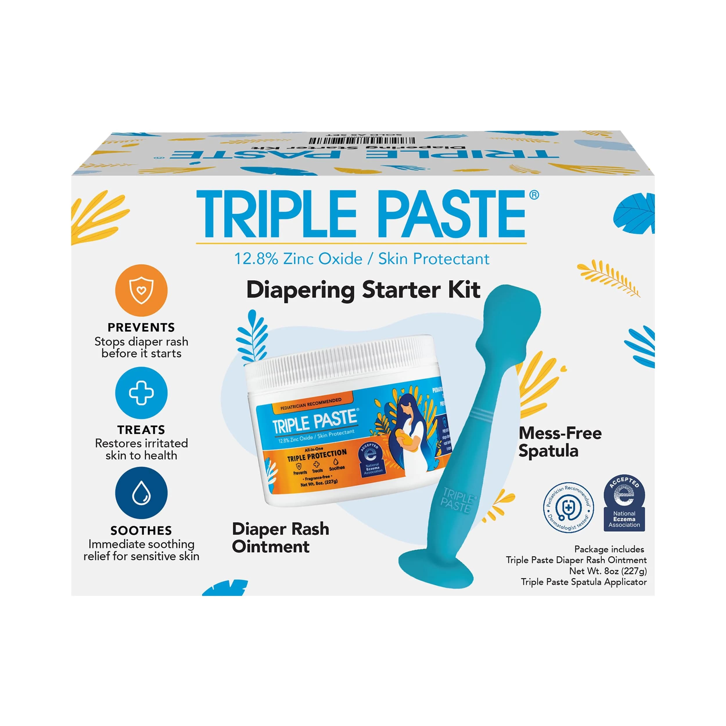 Triple Paste Diaper Rash Cream & Baby Spatula Bundle, 227 g (8 oz) | Pediatrician-Recommended Skin Protectant