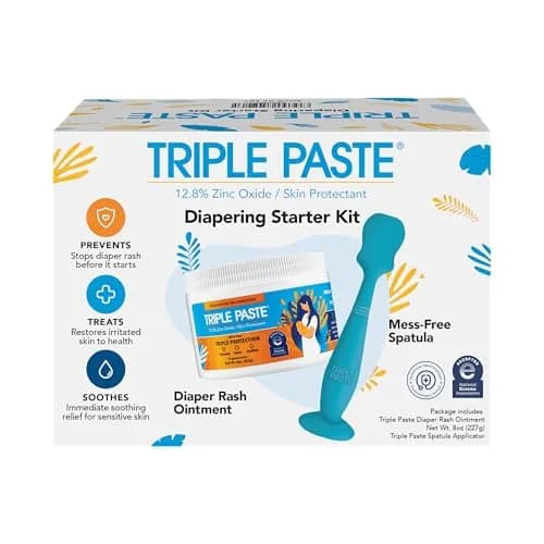 Triple Paste Diaper Rash Cream & Baby Spatula Bundle, 227 g (8 oz) | Pediatrician-Recommended Skin Protectant thumbnail 1