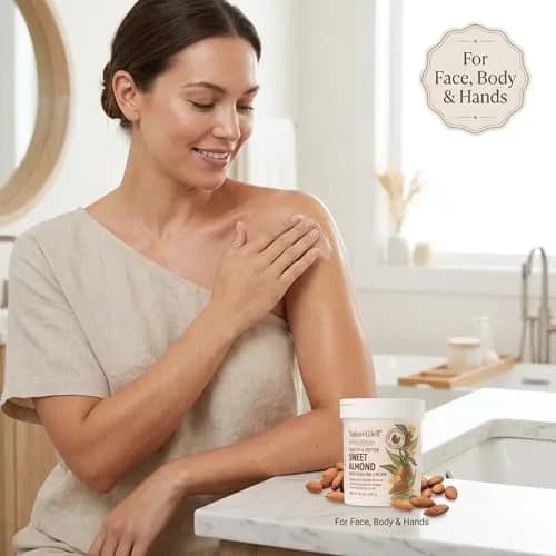 NATURE WELL Sweet Almond Body Cream 473ml (16 Oz) | Deep Hydration for Dry, Sensitive Skin thumbnail 7