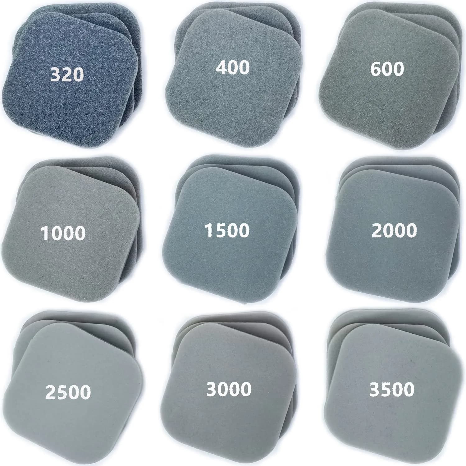 HDongany Sanding Blocks 54 Pack, 9 Grits 320-3500, 2" x 2" Soft Touch Sanding Sponge Pads | For Woodworking, Furniture Polishing, Metal Derusting - main product image