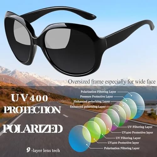 Joopin Oversized Butterfly Sunglasses for Women - Black + Blue Leopard/Black Frame with Blue Gradient Lenses thumbnail 4