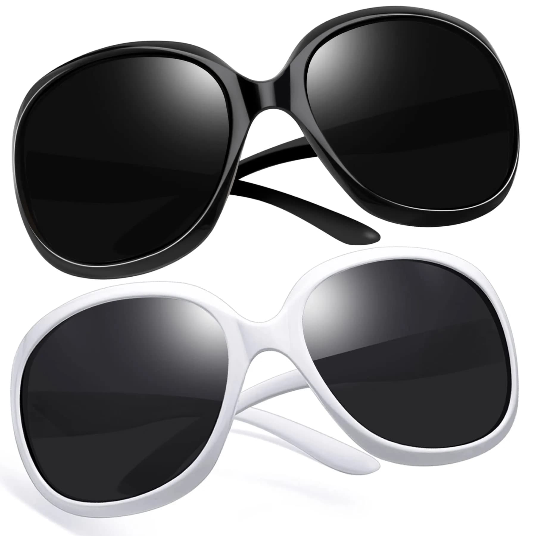 Joopin Oversized Butterfly Sunglasses for Women - D03 Black & White/Black Frame, Polarized UV400