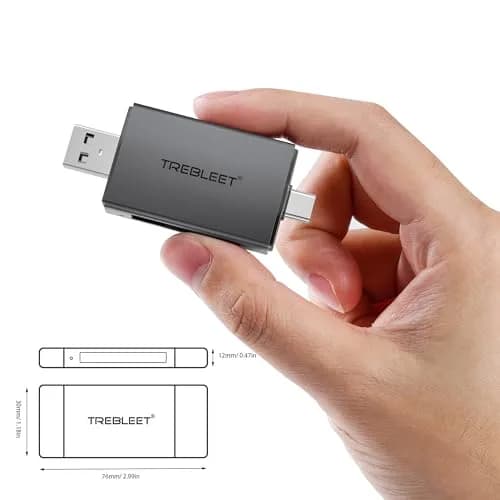 TREBLEET CFexpress Type B Card Reader USB 3.2 10Gbps Up to 900MB/s | High-Speed OTG Adapter for Cameras & Devices thumbnail 2