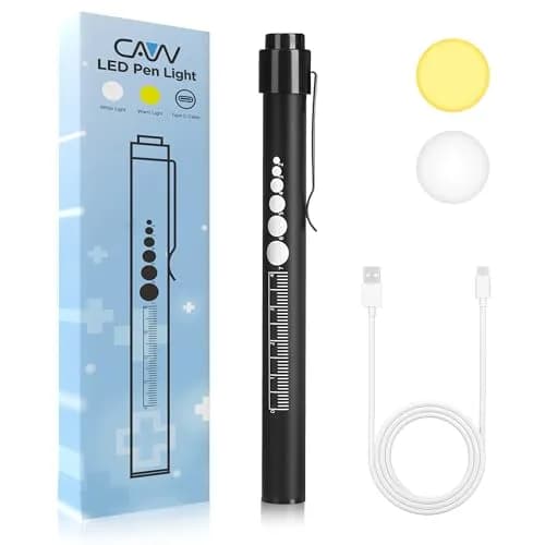 CAVN Rechargeable Pen Light with Pupil Gauge & Ruler | Black 10cm (3.9in) thumbnail 1