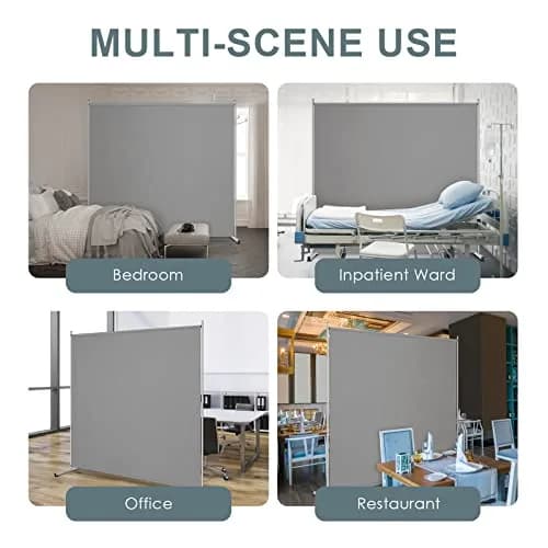 RANTILA Single Panel Room Divider 71''W x 71''H | Freestanding Privacy Screen with Metal Base thumbnail 5