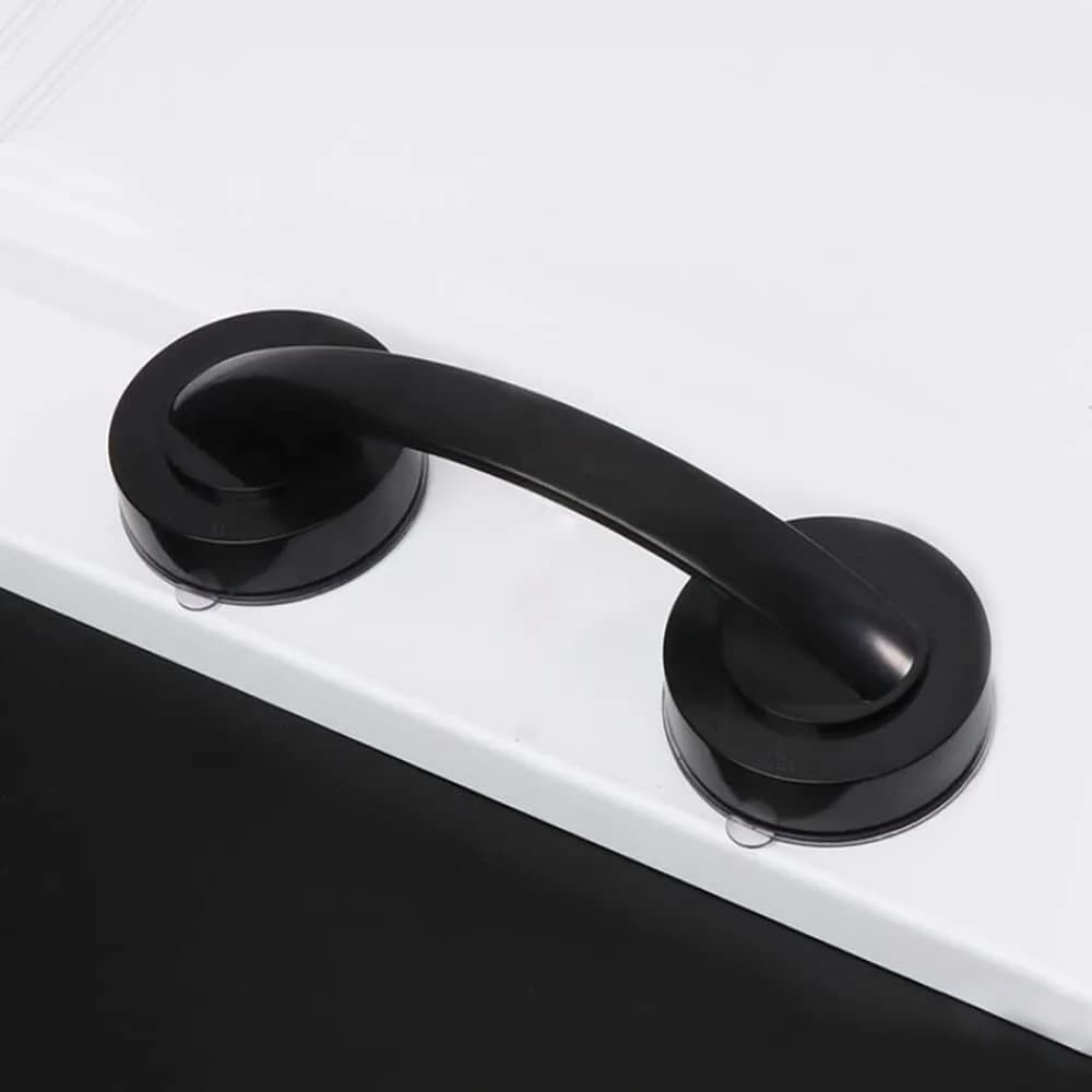 YIDELAI Suction Cup Door Handle for Glass Doors, Cabinets, and Sliding Doors | 19.4cm (7.6") Silver — (Black Large)