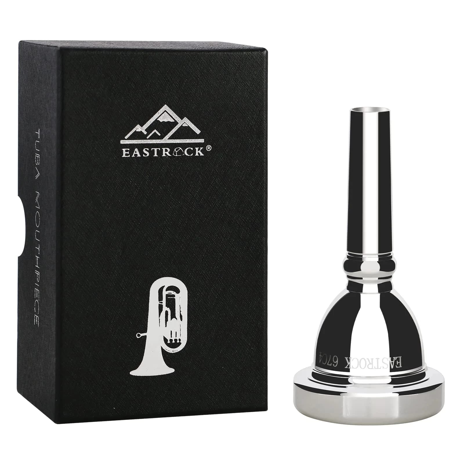 EASTROCK Standard Tuba Mouthpiece Size 22 Silver Plated | Vacuum Packed Copper Brass Instrument — JDTB-67C4