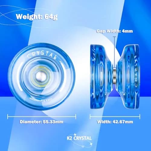 MAGICYOYO K2 Crystal Blue Responsive & Unresponsive Yoyo for Kids 8-12, 55.3mm Diameter | Dual Function Yoyo thumbnail 5