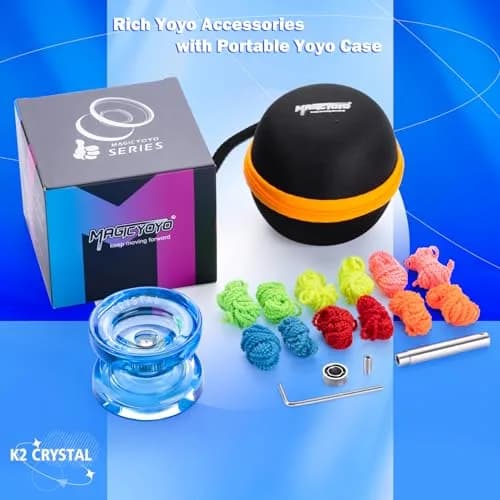 MAGICYOYO K2 Crystal Blue Responsive & Unresponsive Yoyo for Kids 8-12, 55.3mm Diameter | Dual Function Yoyo thumbnail 6