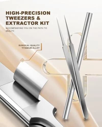 SG Nekoo Professional Milia Removal Tool Kit with Tweezers & Case | Stainless Silver thumbnail 6