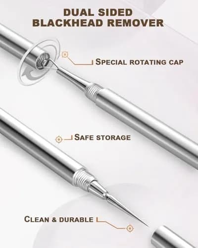 SG Nekoo Professional Milia Removal Tool Kit with Tweezers & Case | Stainless Silver thumbnail 3
