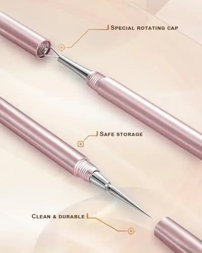 SG Nekoo Professional Milia & Whitehead Extractor Tool Kit with Tweezers | Stainless Pink (14cm Needle, 11.7cm Tweezers) thumbnail 2