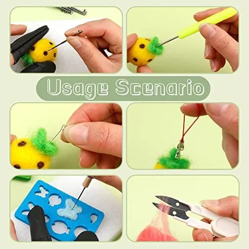 JUPEAN Needle Felting Kit for Beginners 50 Colors | Complete Wool Felting Set with Needles & Tools thumbnail 6