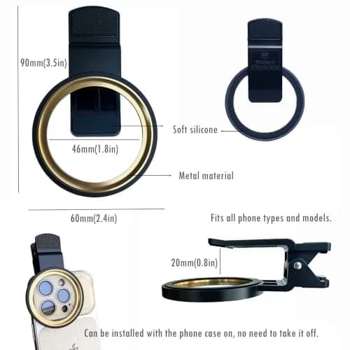 Yadsux 52mm Clip-On Phone CPL Polarizing Lens Filter | Anti-Glare Circular Polarizer for iPhone 15-18 Pro/Pro Max/Plus, Optical Glass thumbnail 3