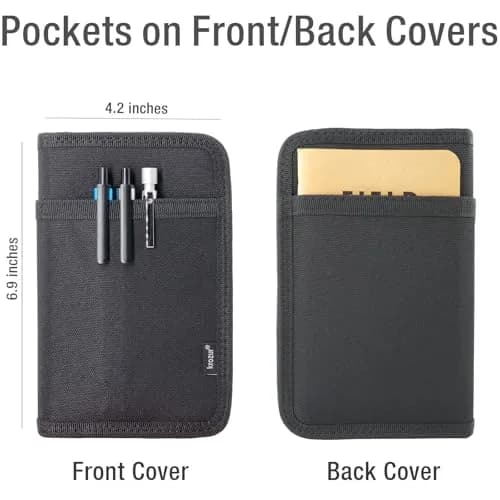 Krozur Field Notes Cover with YKK Zipper 3.5 x 5.5 Pocket Journal Cover Water Resistant thumbnail 2