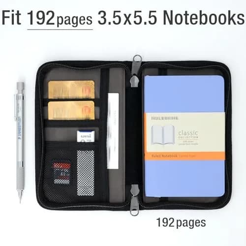 Krozur Field Notes Cover with YKK Zipper 3.5 x 5.5 Pocket Journal Cover Water Resistant thumbnail 3