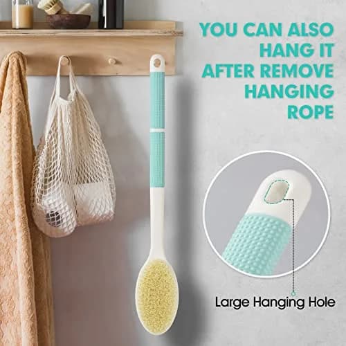 Backski Back Scrubber Long Handle 43.5cm (17.12 Inch) | Non-Slip Grip for Shower & Dry Brushing thumbnail 7