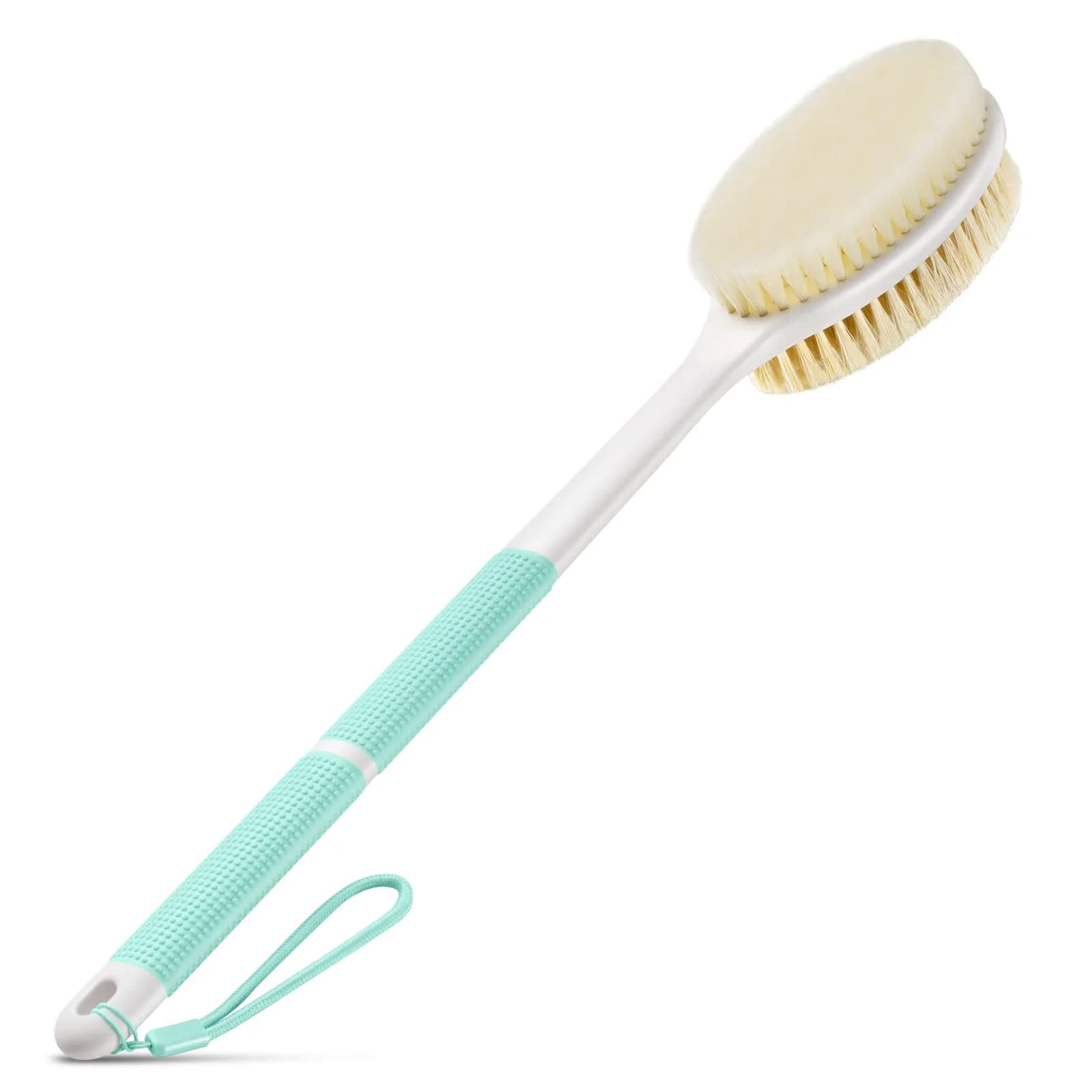 Backski Back Scrubber Long Handle 43.5cm (17.12 Inch) | Non-Slip Grip for Shower & Dry Brushing