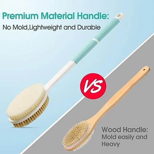 Backski Back Scrubber Long Handle 43.5cm (17.12 Inch) | Non-Slip Grip for Shower & Dry Brushing thumbnail 4