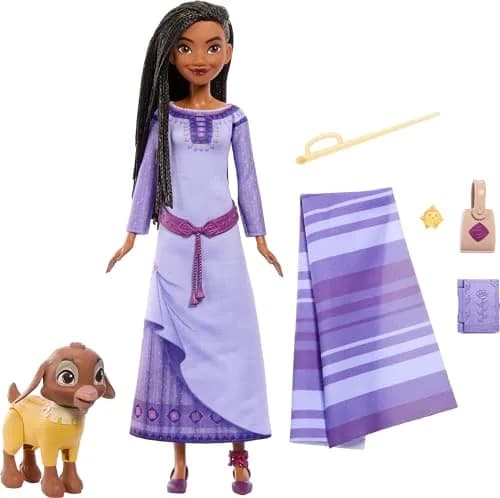 Mattel Disney Wish Asha of Rosas Adventure Pack Doll with Valentino & Star, Ages 3+ thumbnail 7