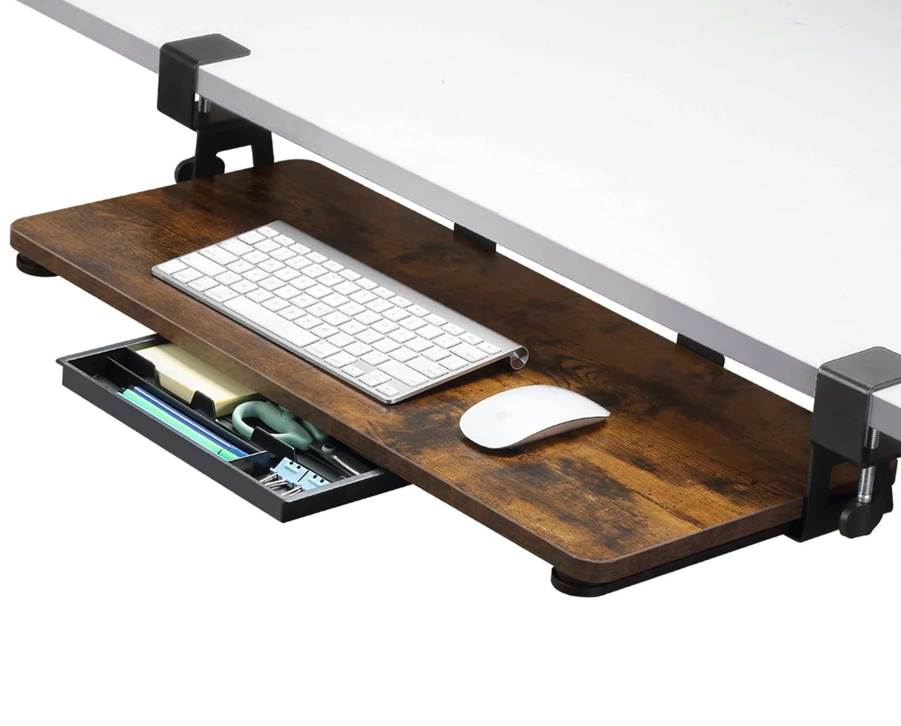 ETHU Under Desk Keyboard Tray with C-Clamp, 81.3cm x 30.5cm (26.77" x 11.81") | Ergonomic Sliding Computer Keyboard Drawer for Home & Office - main product image
