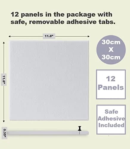 DECORITA Felt Wall Tiles | Large Cork Board Alternative | 12-Pack Gray White thumbnail 3