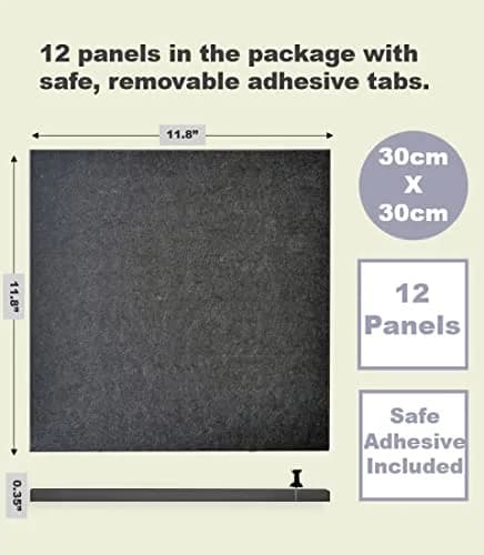 DECORITA Gray Felt Tiles Bulletin Board 12-Pack (11.8"x11.8" Each) | Customizable Wall Organizer for Office & Home thumbnail 7