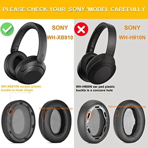 Defean Black Earpads for Sony WH-XB910 XB910N | Replacement Headphone Cushions thumbnail 3