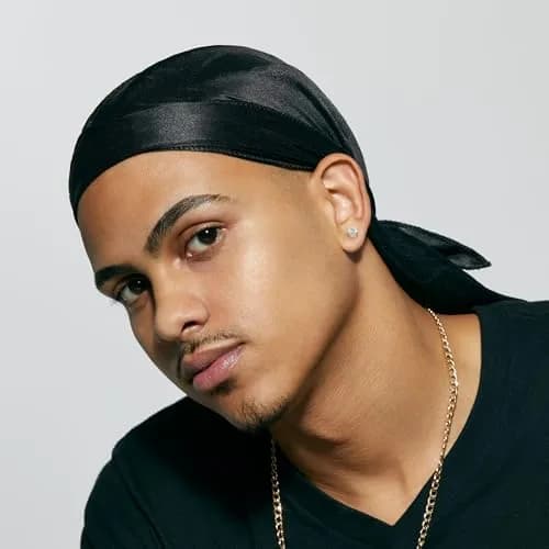 KISS COLORS & CARE Power Wave Silky Satin Durag Black | Breathable Premium Fabric thumbnail 2