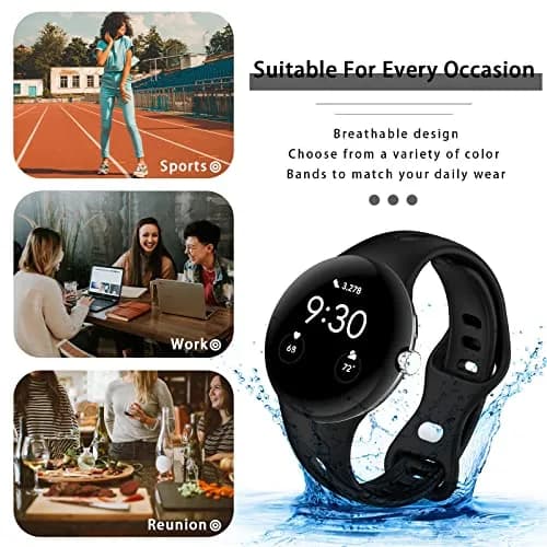 Eiavike Slim Bands Compatible with Google Pixel Watch 4 3 (41mm)/Pixel Watch 2 1 | Breathable Silicone Sport Strap thumbnail 6