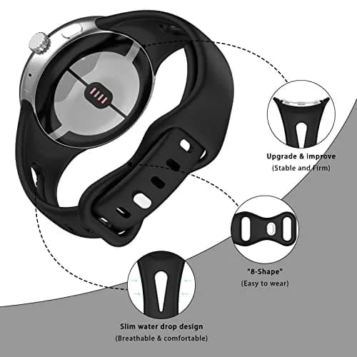 Eiavike Slim Bands Compatible with Google Pixel Watch 4 3 (41mm)/Pixel Watch 2 1 | Breathable Silicone Sport Strap thumbnail 2