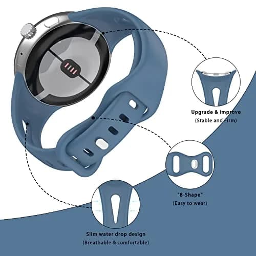 Eiavike Slim Watch Band Compatible with Google Pixel Watch 4/3 (41mm)/Pixel Watch 2/1 | Breathable Silicone Sport Strap thumbnail 2