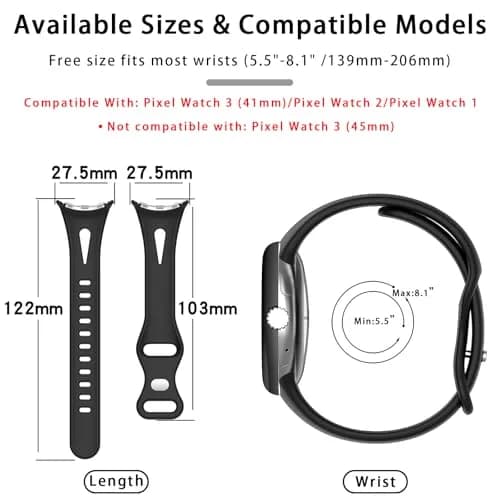 Eiavike Slim Silicone Watch Band for Google Pixel Watch 4/3/2/1 (41mm) - Starlight, 22mm | Breathable Sport Strap thumbnail 3