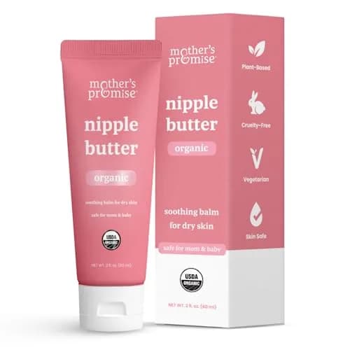 Mother's Promise Nipple Butter Cream 2 fl oz (59 ml) | Lanolin-Free Organic Soothing Balm for Breastfeeding thumbnail 1