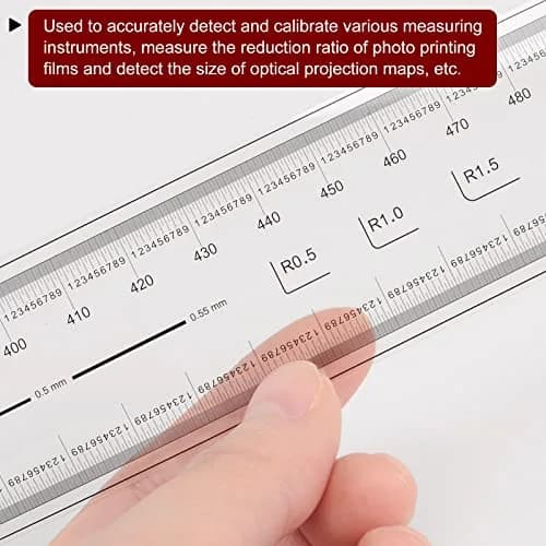 HARFINGTON Film Flexible Ruler 70cm 0.1mm Scale with R Angle & Width Lines PET Plastic Folding Straight Ruler Calibration Soft Ruler Measuring Tool for Factory, Transparent thumbnail 6
