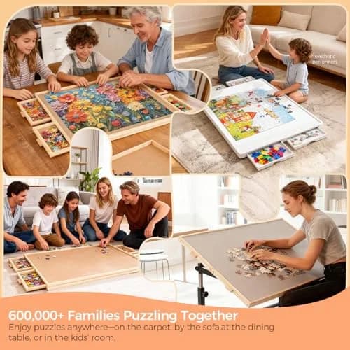 ALL4JIG Rotating Puzzle Board 28.5"x40.16" (71.6cm x 101.6cm) | Non-Toxic & BPA-Free Jigsaw Puzzle Table for Adults thumbnail 8